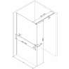 Mexen Kioto+ Duschwand mit Ablage Walk-in 100 x 200 cm, Graphit, gebürstetes Kupfer - 800-100-121-65-40