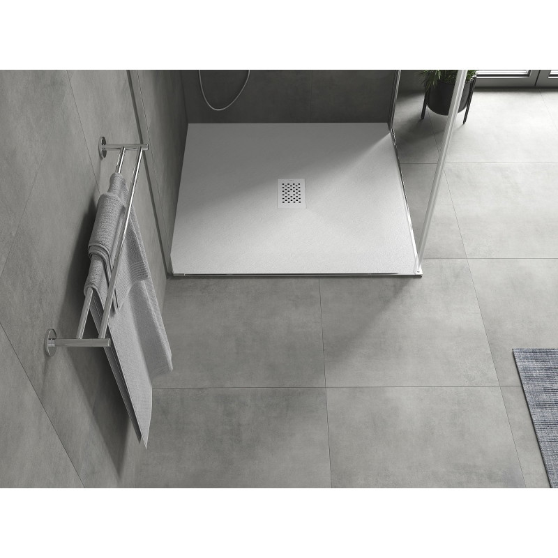 Mexen Hugo Quadratische SMC-Duschwanne 100 x 100 cm, weiß, weiße Abdeckung - 42101010-W