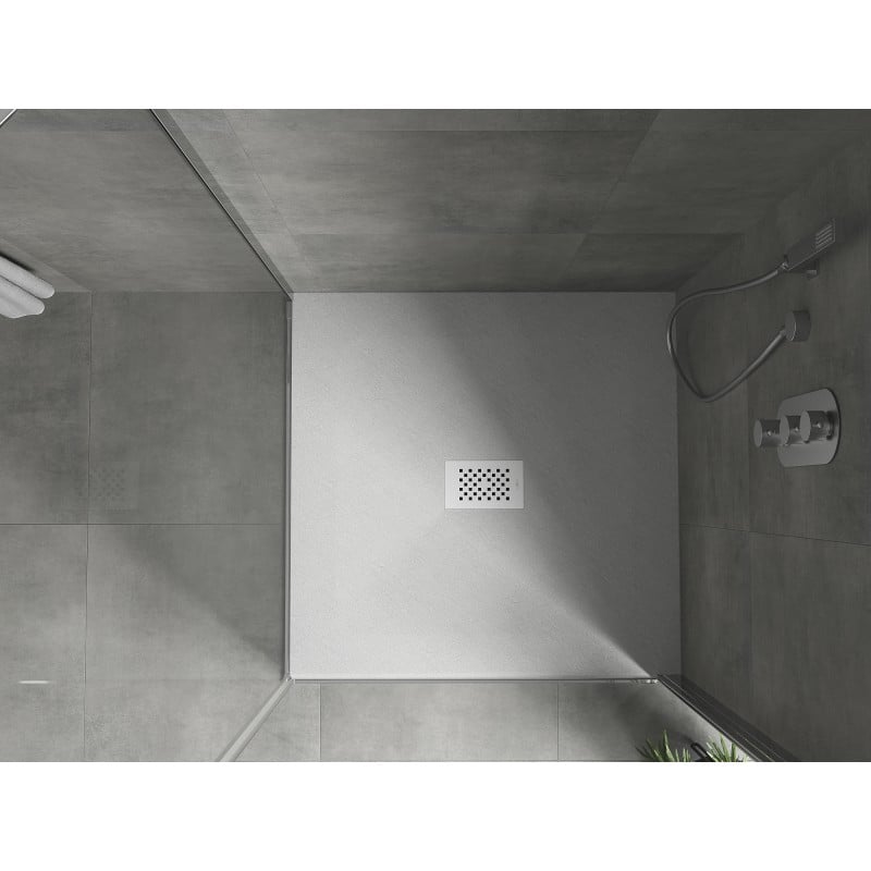 Mexen Hugo quadratische Duschwanne SMC 100 x 100 cm, weiß, weiße Abdeckung - 42101010-W