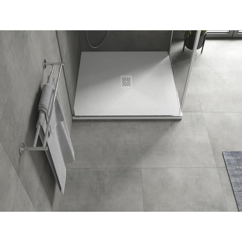 Mexen Hugo Quadratische SMC-Duschwanne 100 x 100 cm, weiß, weiße Abdeckung - 42101010-W