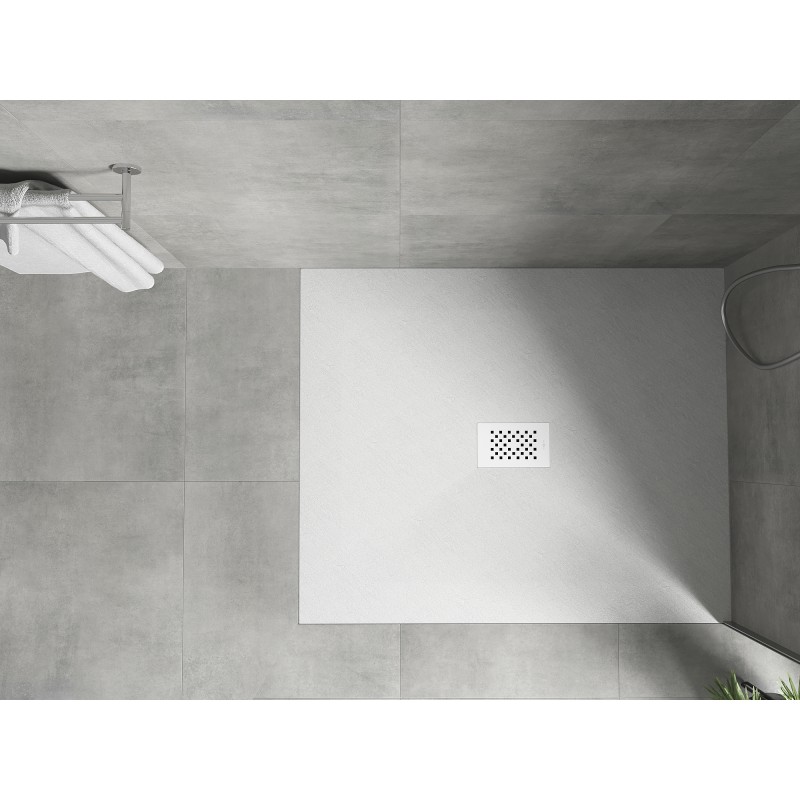 Mexen Hugo rechteckige Duschwanne SMC 140 x 100 cm, weiß, weiße Abdeckung - 42101014-W