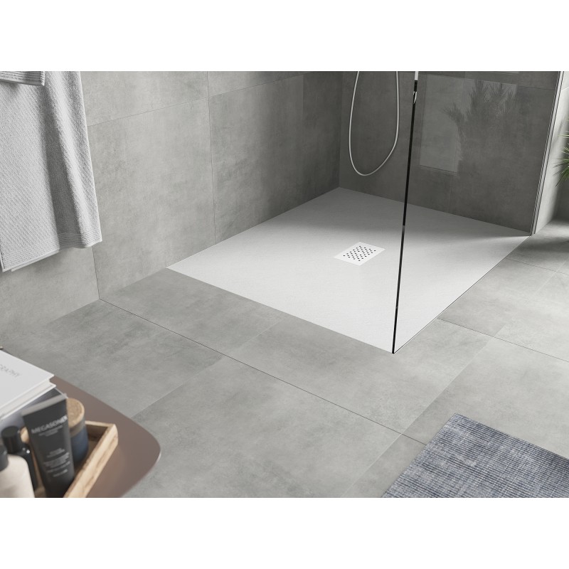 Mexen Hugo rechteckige Duschwanne SMC 140 x 100 cm, weiß, weiße Abdeckung - 42101014-W