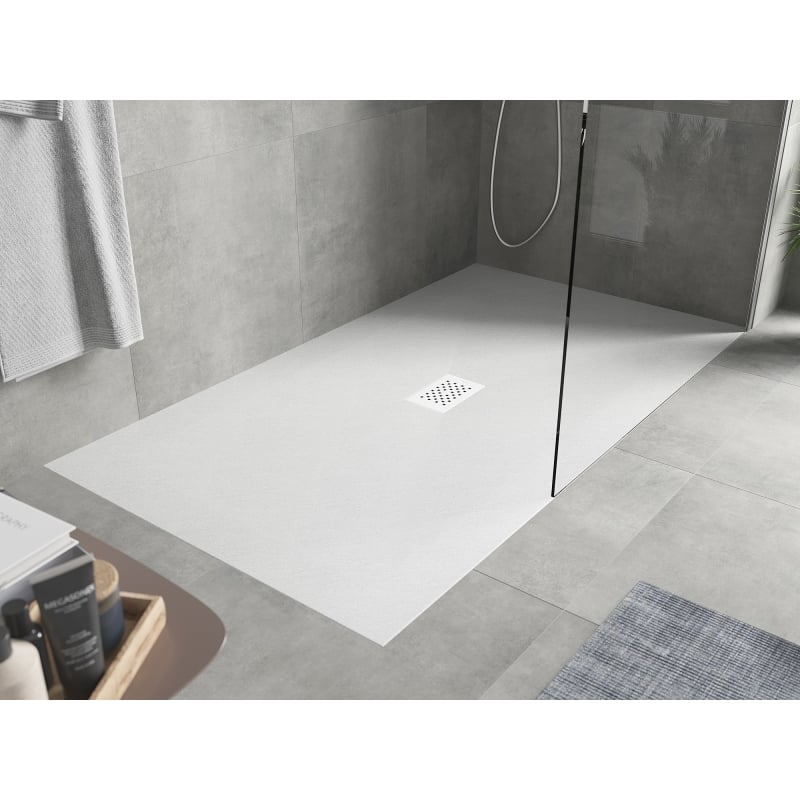 Mexen Hugo rechteckige Duschwanne SMC 180 x 100 cm, weiß, weiße Abdeckung - 42101018-W