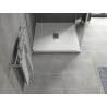Mexen Hugo quadratische Duschwanne SMC 100 x 100 cm, weiß, Abdeckung Inox - 42101010-X