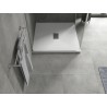 Mexen Hugo Quadratische SMC-Duschwanne 100 x 100 cm, weiß, Inox-Abdeckung - 42101010-X
