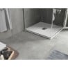 Mexen Hugo quadratische Duschwanne SMC 100 x 100 cm, weiß, Abdeckung Inox - 42101010-X