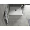 Mexen Hugo quadratische Duschwanne SMC 100 x 100 cm, weiß, Abdeckung aus Inox - 42101010-X