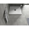 Mexen Hugo quadratische Duschwanne SMC 100 x 100 cm, weiß, Abdeckung Inox - 42101010-X