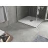 Mexen Hugo quadratische Duschwanne SMC 100 x 100 cm, weiß, Abdeckung Inox - 42101010-X