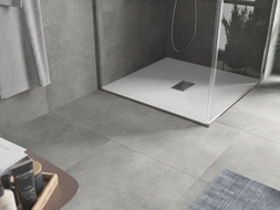 Mexen Hugo quadratische Duschwanne SMC 100 x 100 cm, weiß, Abdeckung Inox - 42101010-X