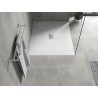 Mexen Hugo rechteckige Duschwanne SMC 110 x 100 cm, weiß, Abdeckung Inox - 42101011-X