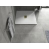 Mexen Hugo Quadratische Duschwanne SMC 100 x 100 cm, weiß, goldene Abdeckung - 42101010-G