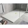 Mexen Hugo rechteckige Duschwanne SMC 150 x 100 cm, weiß, goldene Abdeckung - 42101015-G