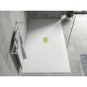 Mexen Hugo rechteckige Duschwanne SMC 200 x 100 cm, weiß, goldene Abdeckung - 42101020-G