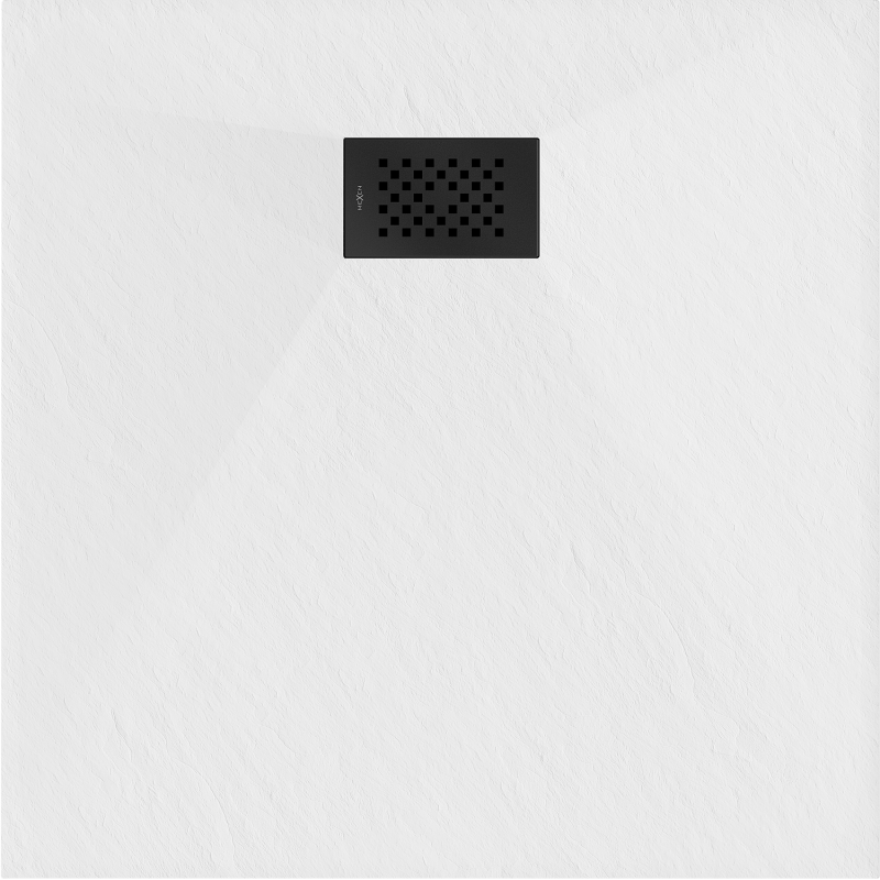 Mexen Hugo quadratische Duschwanne SMC 70 x 70 cm, weiß, schwarze Abdeckung - 42107070-B