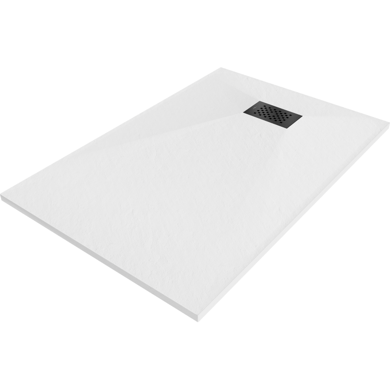 Mexen Hugo rechteckige Duschwanne SMC 80 x 70 cm, weiß, schwarze Abdeckung - 42107080-B