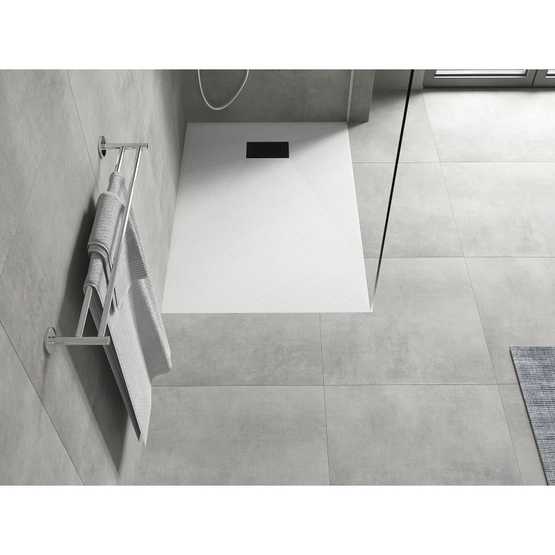 Mexen Hugo Rechteckige Duschwanne SMC 120 x 70 cm, weiß, Abdeckung schwarz - 42107012-B