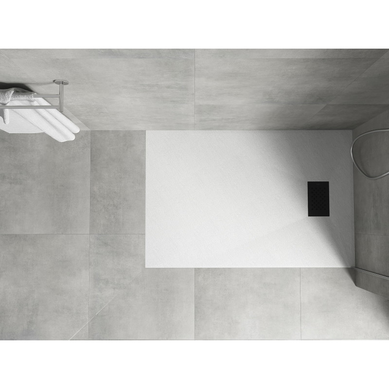 Mexen Hugo Rechteckige Duschwanne SMC 120 x 70 cm, weiß, Abdeckung schwarz - 42107012-B