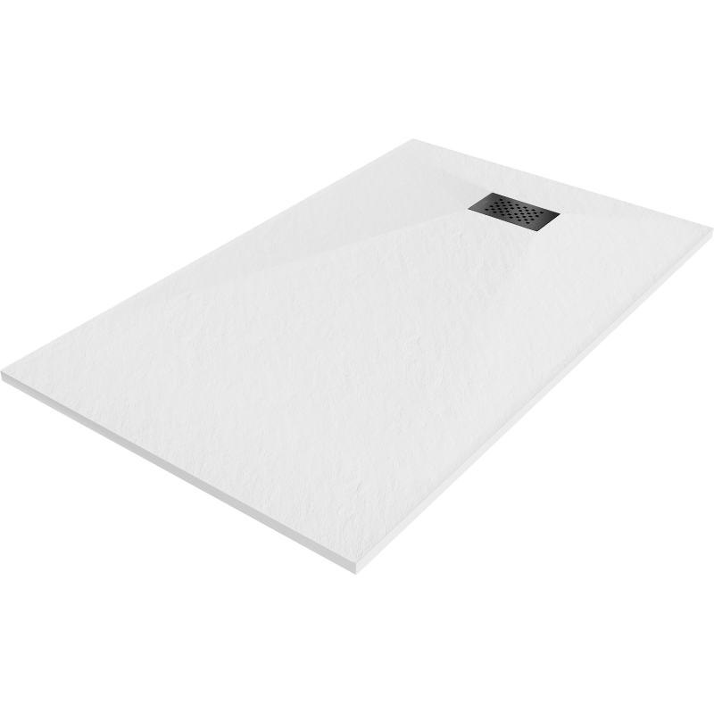 Mexen Hugo rechteckige Duschwanne SMC 140 x 70 cm, weiß, schwarze Abdeckung - 42107014-B