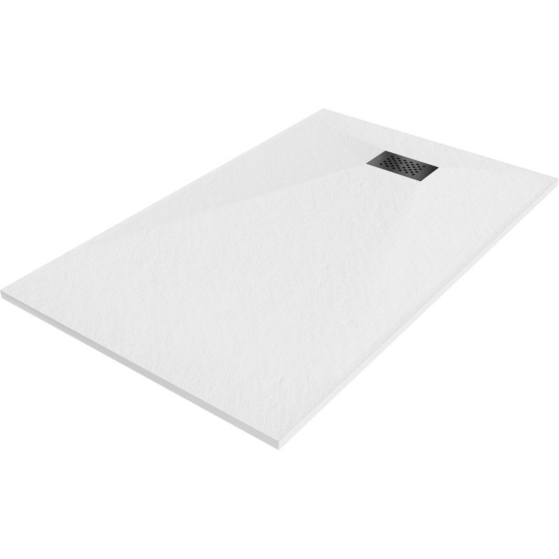 Mexen Hugo rechteckige Duschwanne SMC 160 x 70 cm, weiß, schwarze Abdeckung - 42107016-B