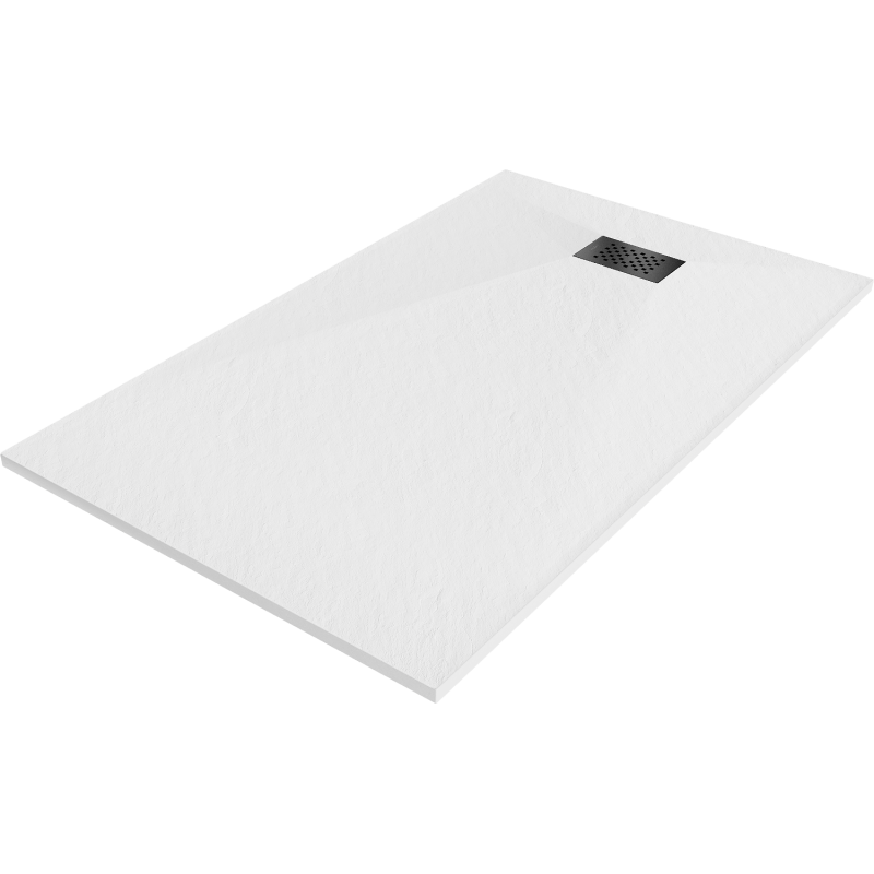 Mexen Hugo rechteckige SMC-Duschwanne 160 x 70 cm, weiß, schwarze Abdeckung - 42107016-B
