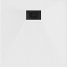 Mexen Hugo quadratische Duschwanne SMC 80 x 80 cm, weiß, schwarze Abdeckung - 42108080-B