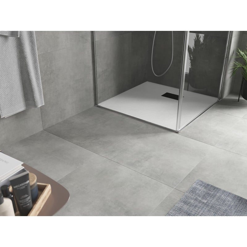 Mexen Hugo quadratische Duschwanne SMC 80 x 80 cm, weiß, schwarze Abdeckung - 42108080-B