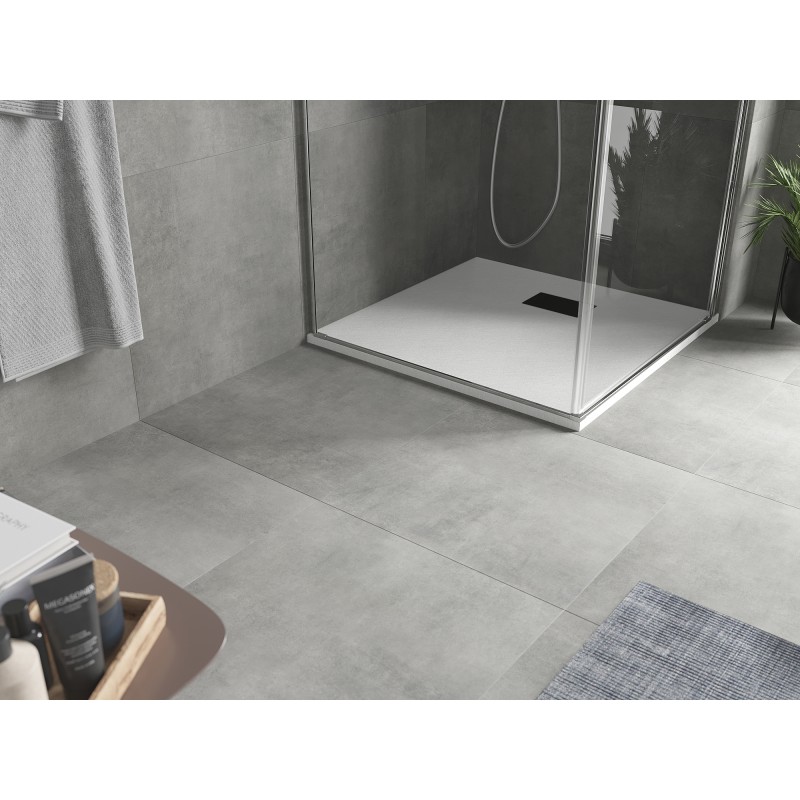 Mexen Hugo quadratische Duschwanne SMC 80 x 80 cm, weiß, schwarze Abdeckung - 42108080-B