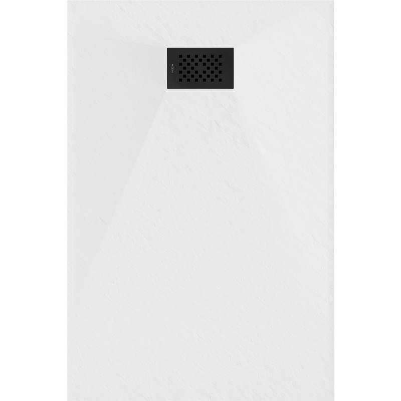 Mexen Hugo rechteckige Duschwanne SMC 100 x 80 cm, weiß, schwarze Abdeckung - 42108010-B
