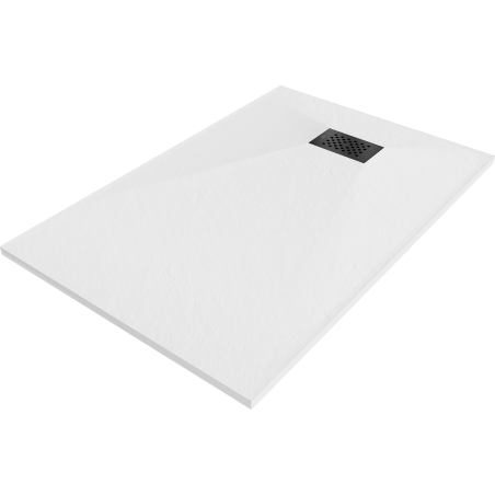 Mexen Hugo rechteckige Duschwanne SMC 100 x 80 cm, weiß, schwarze Abdeckung - 42108010-B