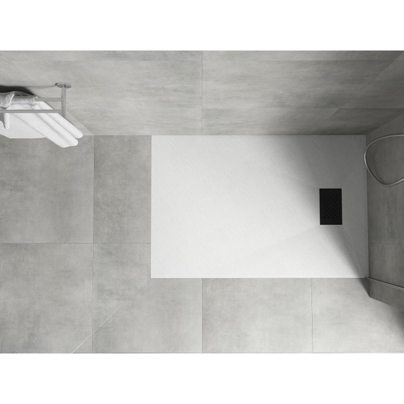 Mexen Hugo SMC Rechteck-Duschwanne 120 x 80 cm, weiß, schwarze Abdeckung - 42108012-B
