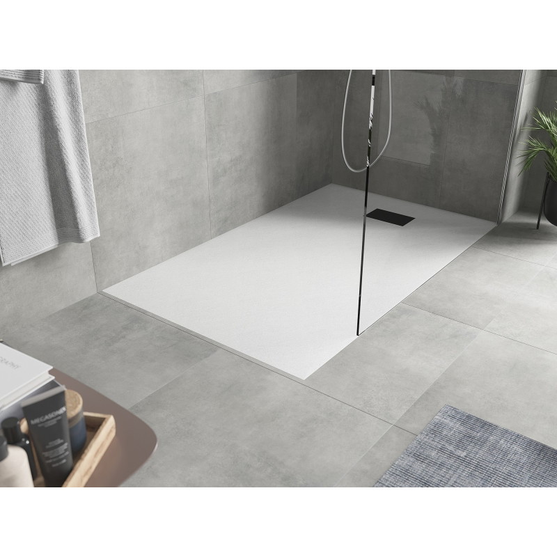 Mexen Hugo Rechteckige SMC-Duschwanne 160 x 80 cm, weiß, schwarze Abdeckung - 42108016-B