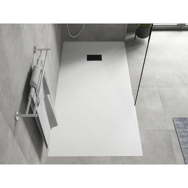 Mexen Hugo rechteckige Duschwanne SMC 180 x 80 cm, weiß, schwarze Abdeckung - 42108018-B