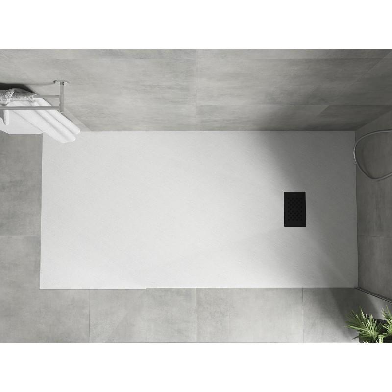 Mexen Hugo rechteckige Duschwanne SMC 180 x 80 cm, weiß, schwarze Abdeckung - 42108018-B