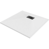 Mexen Hugo Quadratische Duschwanne SMC 90 x 90 cm, weiß, schwarze Abdeckung - 42109090-B