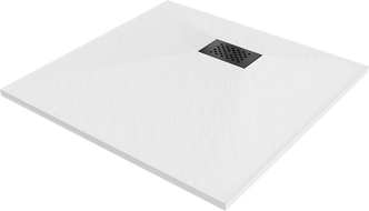 Mexen Hugo Duschwanne quadratisch SMC 90 x 90 cm, weiß, schwarze Abdeckung - 42109090-B