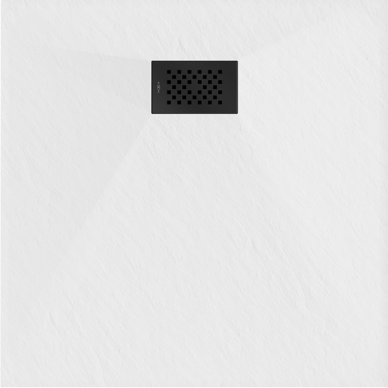 Mexen Hugo Quadratische Duschwanne SMC 90 x 90 cm, weiß, schwarze Abdeckung - 42109090-B