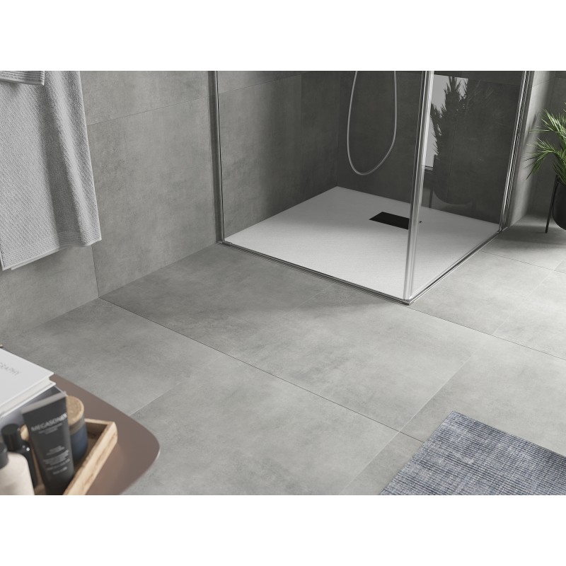Mexen Hugo Duschwanne quadratisch SMC 90 x 90 cm, weiß, schwarze Abdeckung - 42109090-B