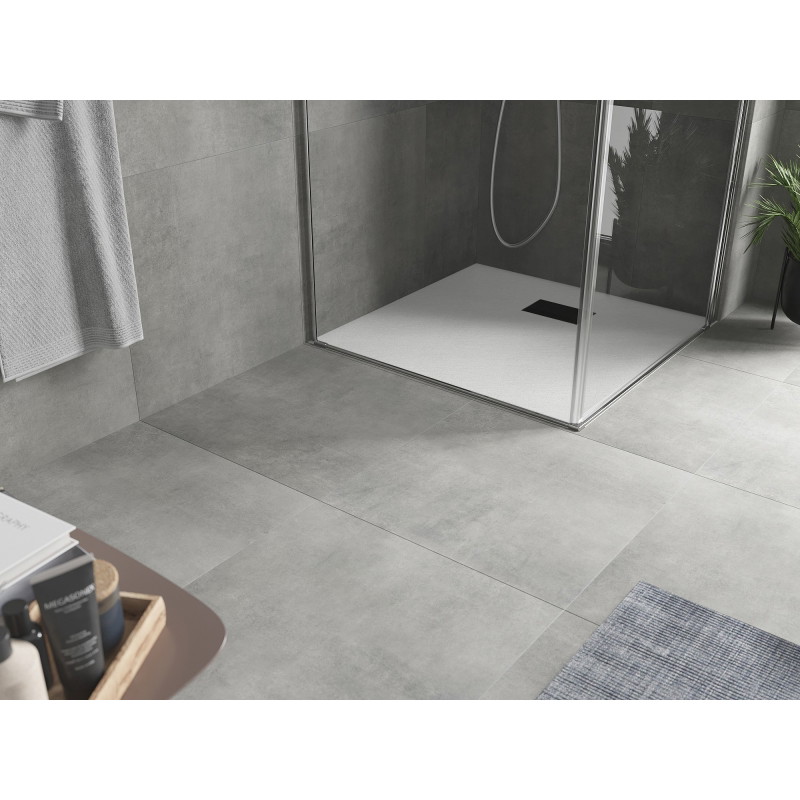 Mexen Hugo Quadratische Duschwanne SMC 90 x 90 cm, weiß, schwarze Abdeckung - 42109090-B
