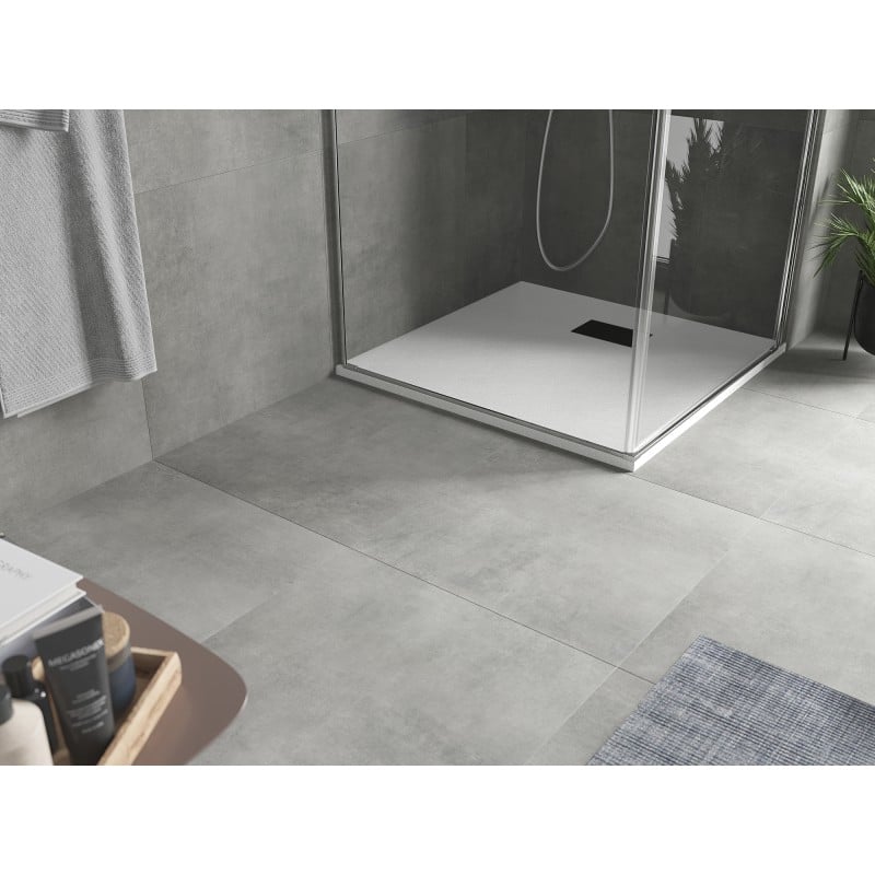 Mexen Hugo Duschwanne quadratisch SMC 90 x 90 cm, weiß, schwarze Abdeckung - 42109090-B