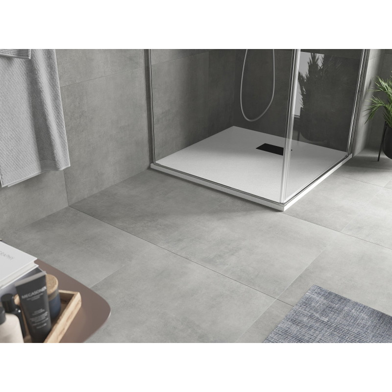 Mexen Hugo Quadratische Duschwanne SMC 90 x 90 cm, weiß, schwarze Abdeckung - 42109090-B