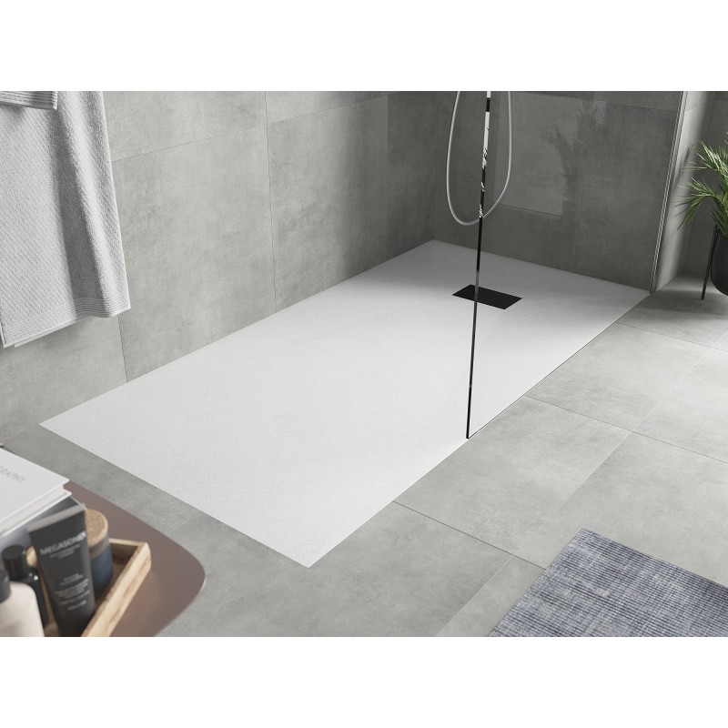 Mexen Hugo Rechteckige Duschwanne SMC 170 x 90 cm, weiß, Abdeckung schwarz - 42109017-B