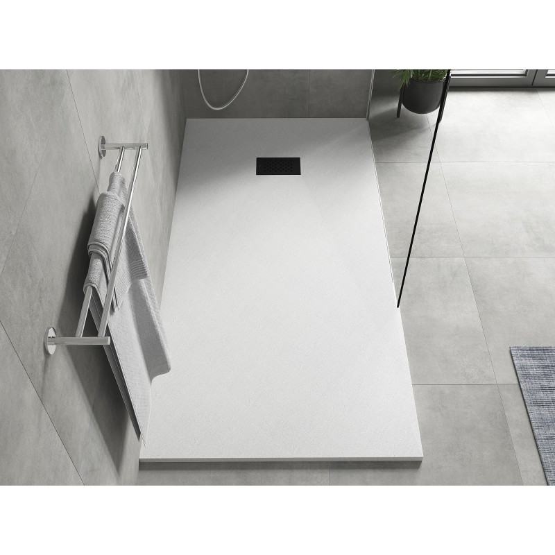 Mexen Hugo Rechteckige Duschwanne SMC 170 x 90 cm, weiß, Abdeckung schwarz - 42109017-B