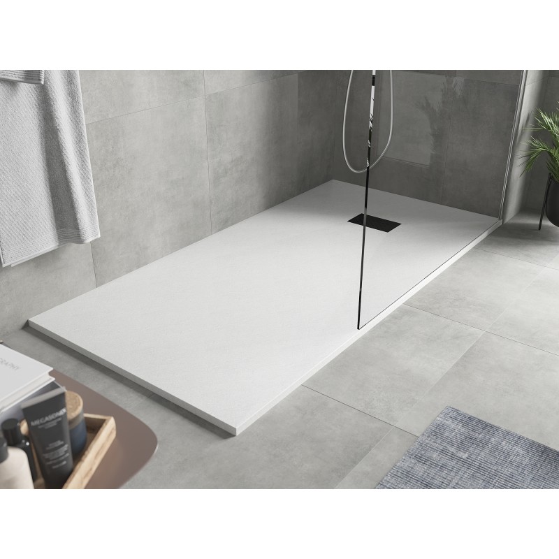 Mexen Hugo rechteckige Duschwanne SMC 170 x 90 cm, weiß, schwarze Abdeckung - 42109017-B