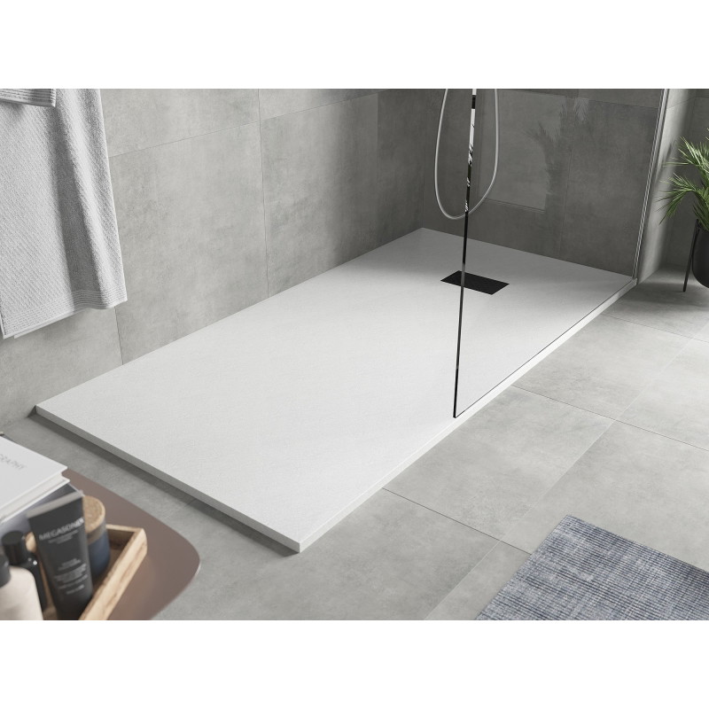 Mexen Hugo Rechteckige SMC-Duschwanne 180 x 90 cm, weiß, schwarze Abdeckung - 42109018-B