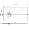 Mexen Hugo rechteckige Duschwanne SMC 170 x 90 cm, weiß, schwarze Abdeckung - 42109017-B