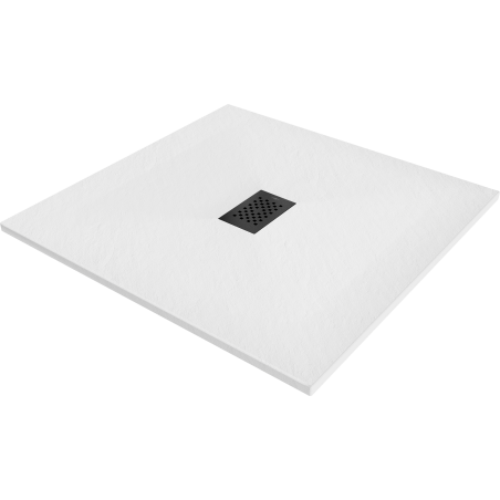 Mexen Hugo Quadratische SMC-Duschwanne 100 x 100 cm, weiß, schwarze Abdeckung - 42101010-B