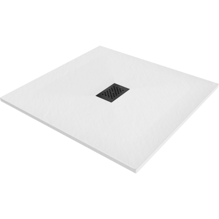 Mexen Hugo SMC Quadrat-Duschwanne 100 x 100 cm, weiß, schwarze Abdeckung - 42101010-B