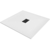 Mexen Hugo SMC Quadrat-Duschwanne 100 x 100 cm, weiß, schwarze Abdeckung - 42101010-B