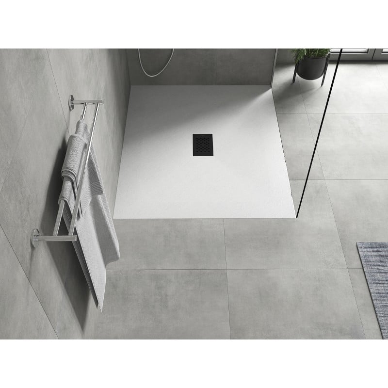 Mexen Hugo rechteckige Duschwanne SMC 120 x 100 cm, weiß, schwarze Abdeckung - 42101012-B